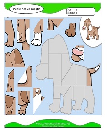 Puzzle Kes Yapıştır Çalışma Sayfaları